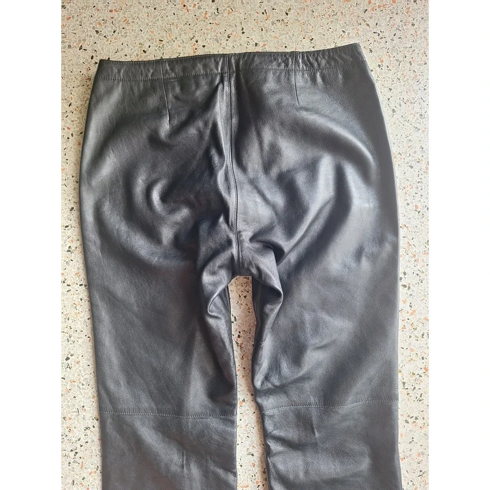 Hugo Buscati 100% Genuine Leather Full Length Moto Lined Pants - Picture 6 of 12